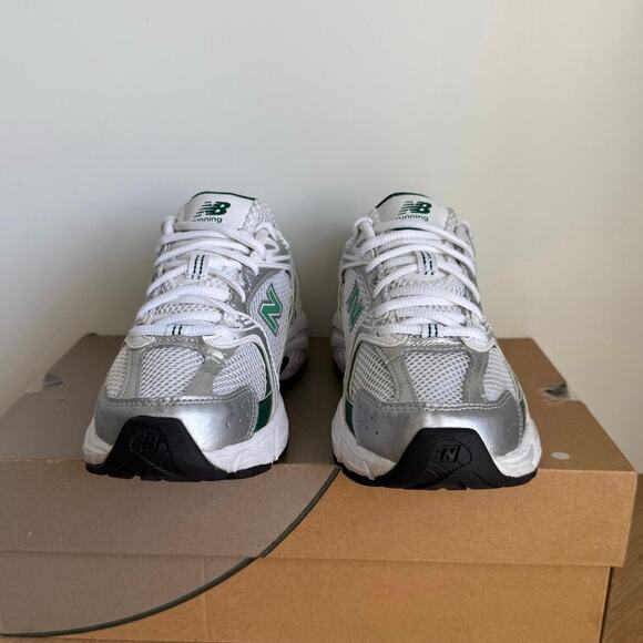 New Balance 530 Green/White/Silver Sneakers- Sz 5.5 Y- W 7 - Picture 13 of 14